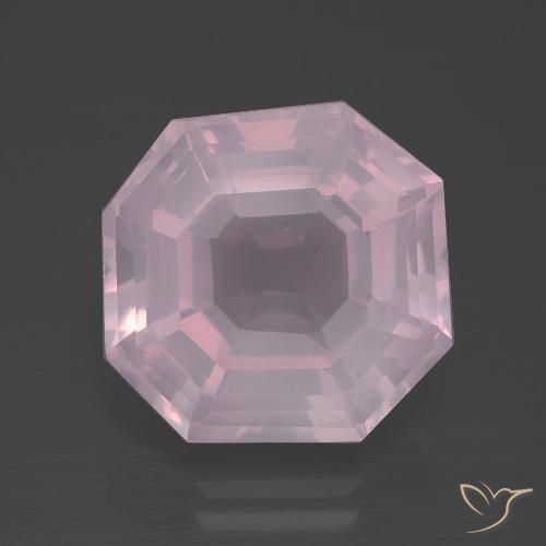 10.19ct Натуральный Жевательная резинка розовый Розовый кварц, Изумрудная огранка, Прозрачный