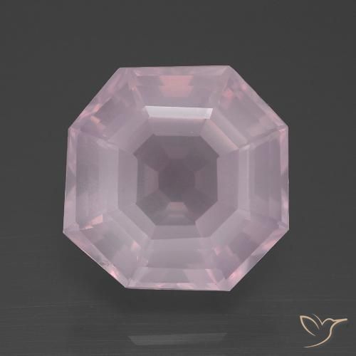 10.56ct Натуральный Жевательная резинка розовый Розовый кварц, Изумрудная огранка, Прозрачный