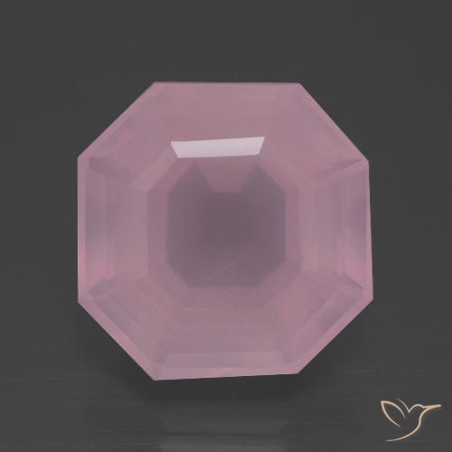 11.20ct Натуральный Светло-розовый Розовый кварц, Изумрудная огранка, Прозрачный