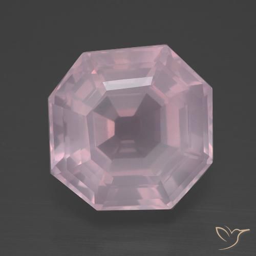 11.30ct Натуральный Жевательная резинка розовый Розовый кварц, Изумрудная огранка, Прозрачный