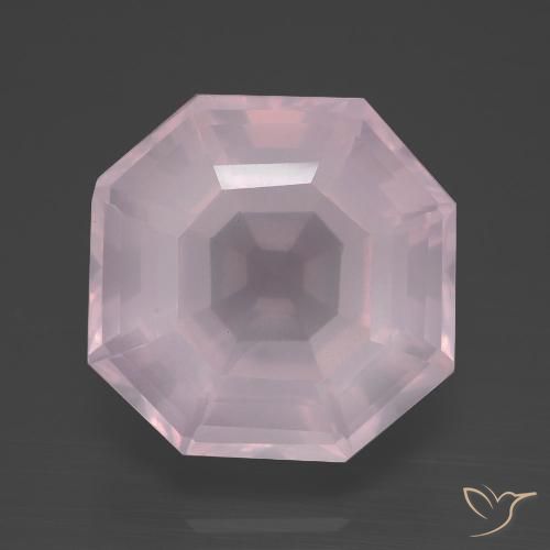 12.21ct Натуральный Светло-розовый Розовый кварц, Изумрудная огранка, Прозрачный