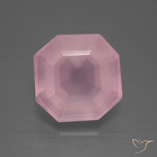 9.63ct Натуральный Средне-розово-розовый Розовый кварц, Изумрудная огранка, Прозрачный