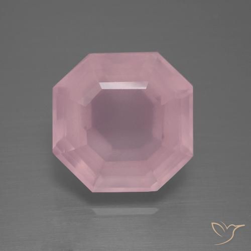 9.72ct Натуральный Средне-розово-розовый Розовый кварц, Изумрудная огранка, Прозрачный