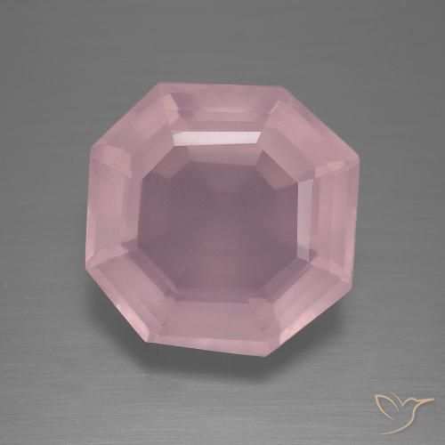 10.65ct Натуральный Средний розовый Розовый кварц, Изумрудная огранка, Прозрачный