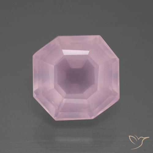 11.85ct Натуральный Светло-розовый Розовый кварц, Изумрудная огранка, Прозрачный