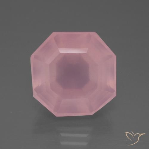 12.80ct Натуральный Средний розовый Розовый кварц, Изумрудная огранка, Прозрачный