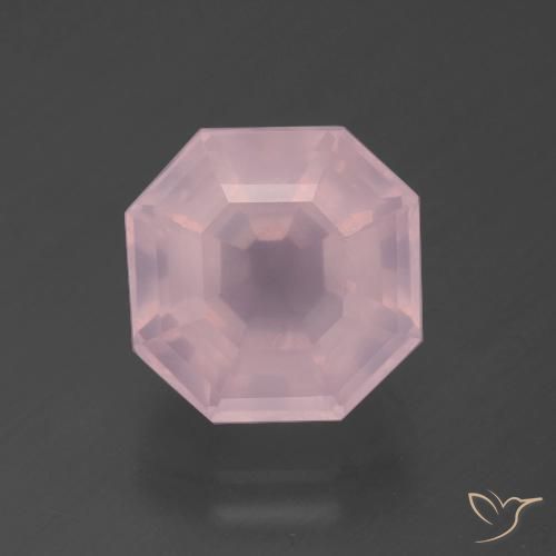 5.07ct Натуральный Оттенки розового Розовый кварц, Изумрудная огранка, Прозрачный