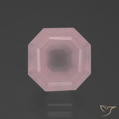 6.04ct Натуральный Средний розовый Розовый кварц, Изумрудная огранка, Прозрачный