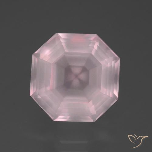 6.19ct Натуральный Светло-розовый разных оттенков Розовый кварц, Изумрудная огранка, Прозрачный