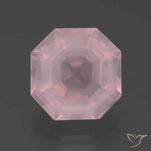 6.25ct Натуральный Средний розовый Розовый кварц, Изумрудная огранка, Прозрачный