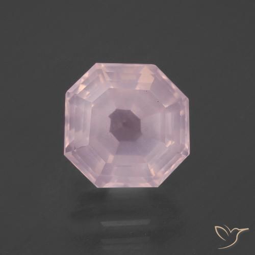 4.39ct Натуральный Светло-розовый Розовый кварц, Изумрудная огранка, Прозрачный