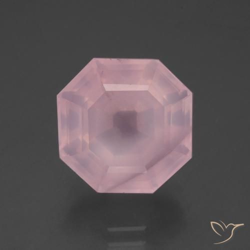 8.16ct Натуральный Оттенки розового Розовый кварц, Изумрудная огранка, Прозрачный