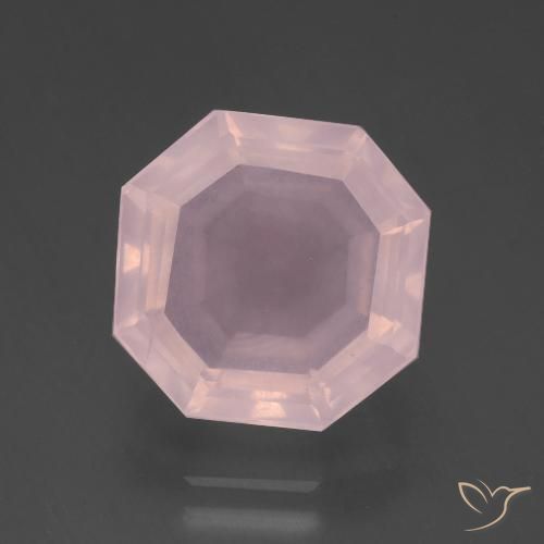 8.35ct Натуральный Светло-розовый Розовый кварц, Изумрудная огранка, Прозрачный