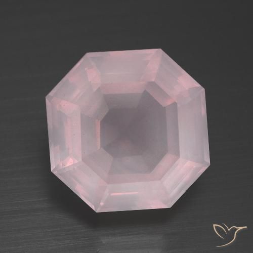 9.38ct Натуральный Жевательная резинка розовый Розовый кварц, Изумрудная огранка, Прозрачный
