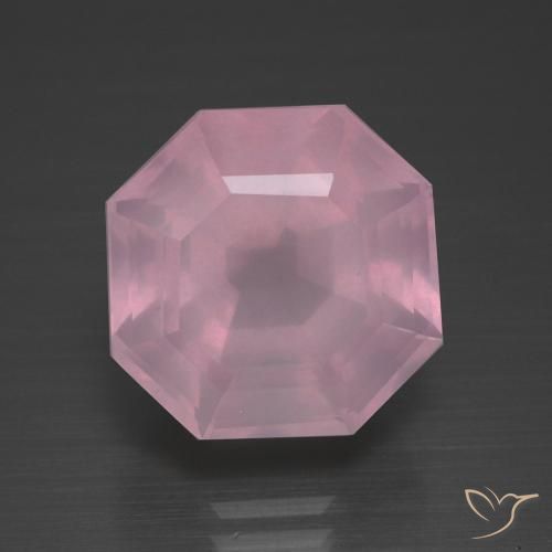 10.63ct Натуральный Оттенки розового Розовый кварц, Изумрудная огранка, Прозрачный