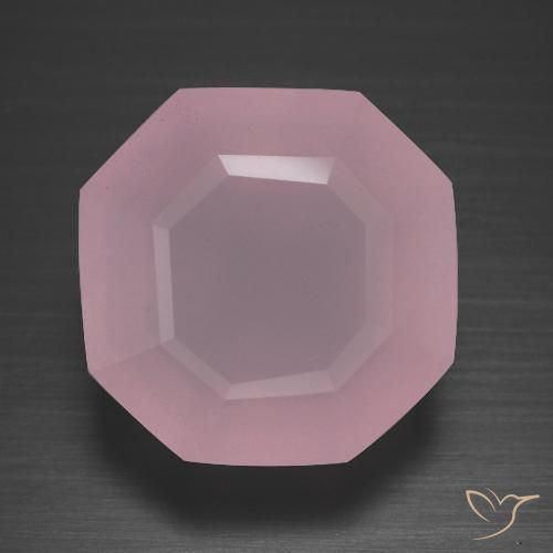 12.09ct Натуральный Оттенки розового Розовый кварц, Изумрудная огранка, Прозрачный