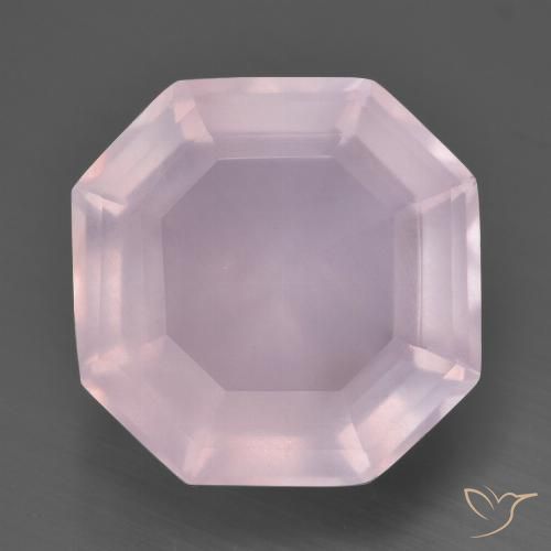 12.64ct Натуральный Светло-розовый Розовый кварц, Изумрудная огранка, Прозрачный