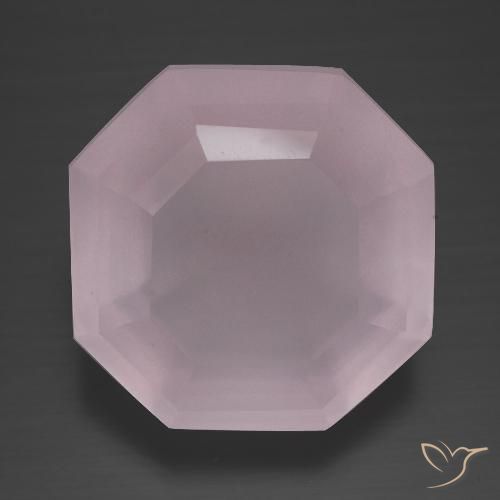 14.67ct Натуральный Светло-розовый Розовый кварц, Изумрудная огранка, Прозрачный