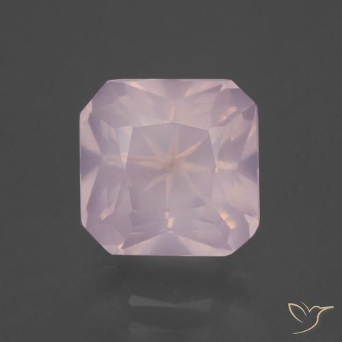 4.06ct Натуральный Светло-розовый Розовый кварц, Изумрудная огранка, Прозрачный