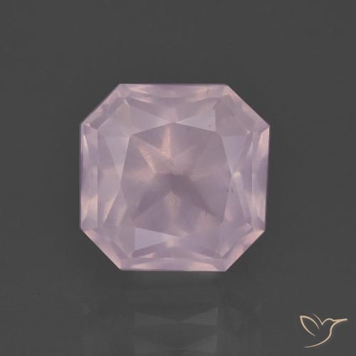 4.39ct Натуральный Светло-розовый Розовый кварц, Изумрудная огранка, Прозрачный