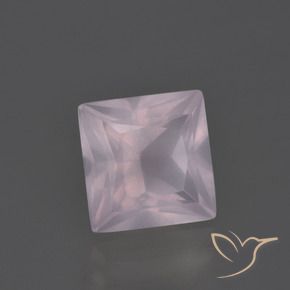 3.97 карата, натуральный Светло-розовый разных оттенков Розовый кварц, Квадрат, Прозрачный