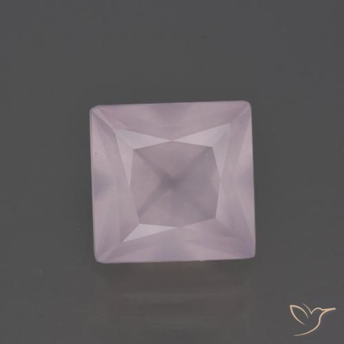 4.27ct Натуральный Светло-розовый разных оттенков Розовый кварц, Квадрат, Прозрачный