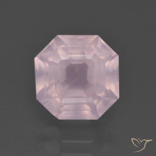3.20ct Натуральный Светло-розовый Розовый кварц, Изумрудная огранка, Прозрачный
