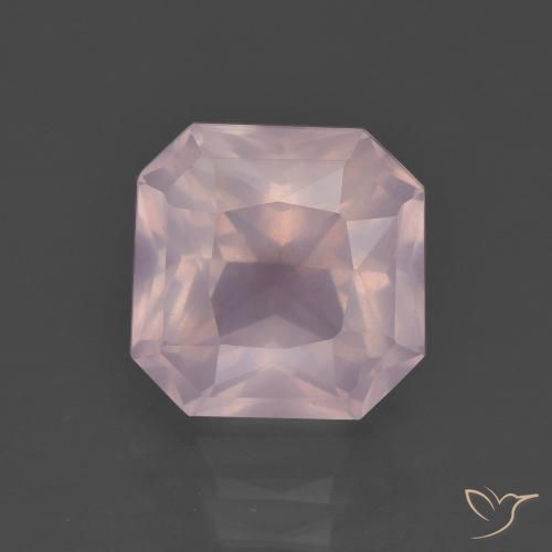 4.57ct Натуральный Светло-розовый Розовый кварц, Изумрудная огранка, Прозрачный
