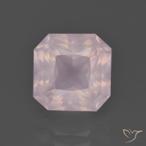 4.41ct Натуральный Светло-розовый разных оттенков Розовый кварц, Изумрудная огранка, Прозрачный