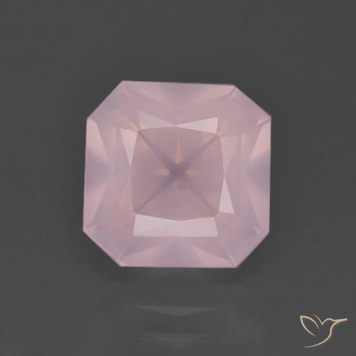 3.98ct Натуральный Средний розовый Розовый кварц, Изумрудная огранка, Прозрачный