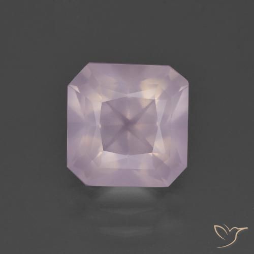 3.08ct Натуральный Светло-вишнево-розовый Розовый кварц, Изумрудная огранка, Прозрачный