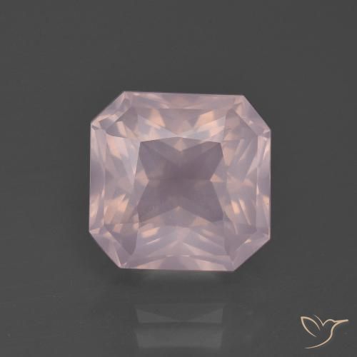 5.31ct Натуральный Светло-розовый разных оттенков Розовый кварц, Изумрудная огранка, Прозрачный