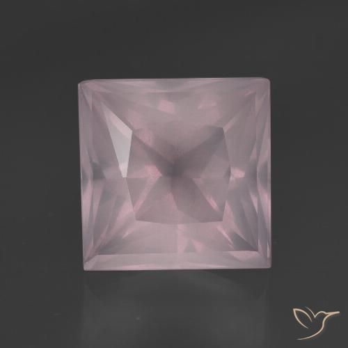 4.26ct Натуральный Светло-розовый разных оттенков Розовый кварц, Квадрат, Прозрачный