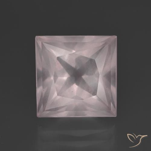 5.46ct Натуральный Очень светло-розовый Розовый кварц, Квадрат, Прозрачный