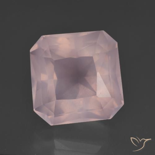 10.31ct Натуральный Светло-розовый Розовый кварц, Изумрудная огранка, Прозрачный