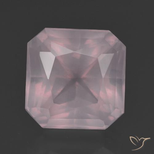 9.58ct Натуральный Светло-розовый Розовый кварц, Изумрудная огранка, Прозрачный