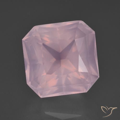 9.50ct Натуральный Средне-розово-розовый Розовый кварц, Изумрудная огранка, Прозрачный