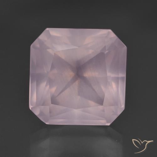 10.08ct Натуральный Светло-розовый разных оттенков Розовый кварц, Изумрудная огранка, Прозрачный