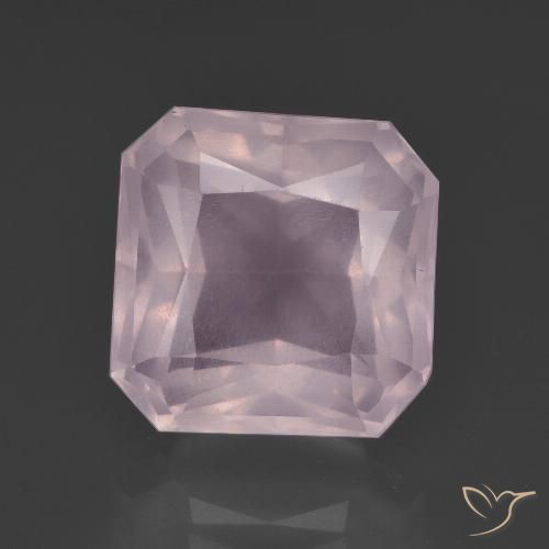 8.63ct Натуральный Светло-розовый Розовый кварц, Изумрудная огранка, Прозрачный