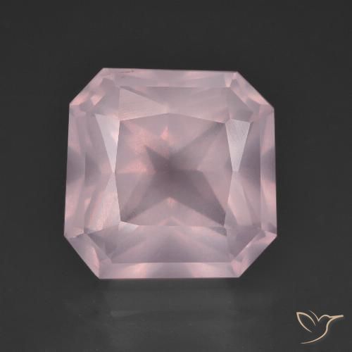 8.55ct Натуральный Светло-розовый разных оттенков Розовый кварц, Изумрудная огранка, Прозрачный