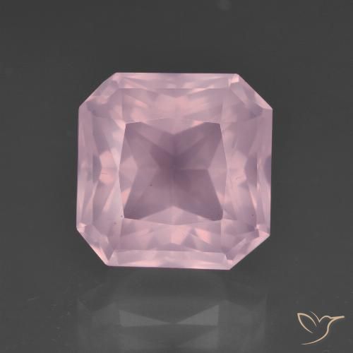 7.57ct Натуральный Средне-розово-розовый Розовый кварц, Изумрудная огранка, Прозрачный