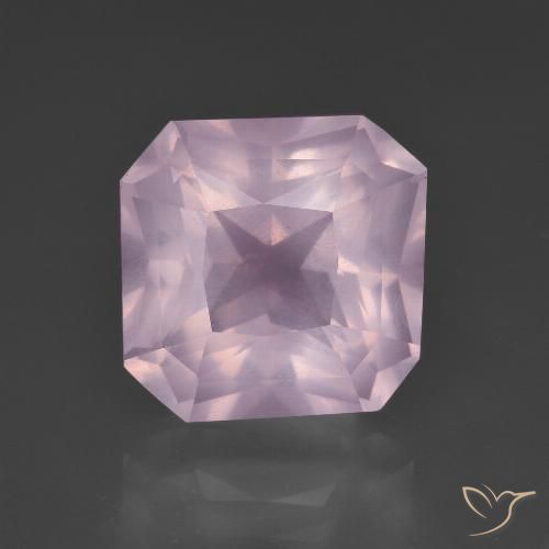 6.87ct Натуральный Светло-розовый Розовый кварц, Изумрудная огранка, Прозрачный