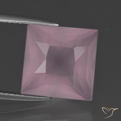 6.94ct Натуральный Средне-розово-розовый Розовый кварц, Квадрат, Прозрачный