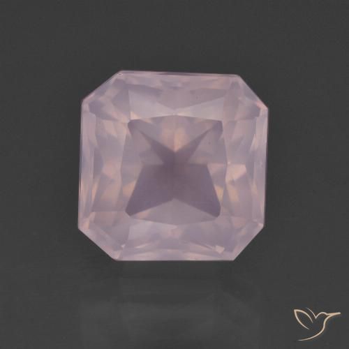 5.96ct Натуральный Светло-розовый Розовый кварц, Изумрудная огранка, Прозрачный