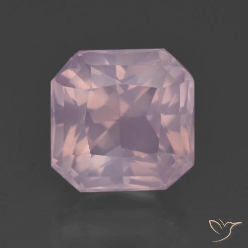6.65ct Натуральный Светло-розовый Розовый кварц, Изумрудная огранка, Прозрачный