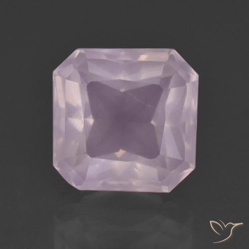 6.62ct Натуральный Светло-розовый Розовый кварц, Изумрудная огранка, Прозрачный