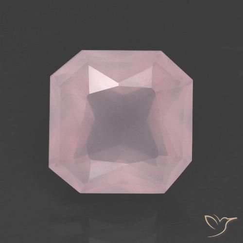 5.34ct Натуральный Светло-розовый разных оттенков Розовый кварц, Изумрудная огранка, Прозрачный