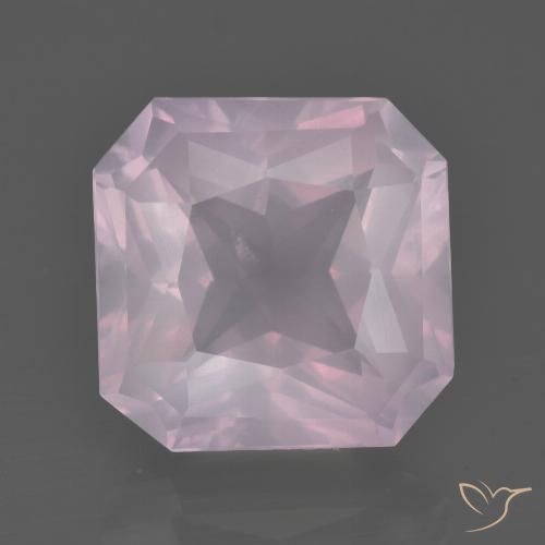 7.37ct Натуральный Светло-розовый Розовый кварц, Изумрудная огранка, Прозрачный