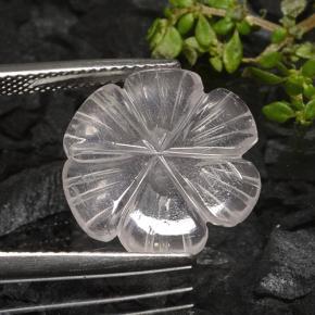 Натуральный белый розовый кварц 4,90 карата цветочная огранка, прозрачный