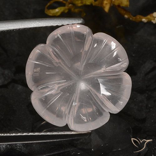 10.56ct Натуральный Фламинго Розовый Розовый кварц, Огранка Цветок, Прозрачный